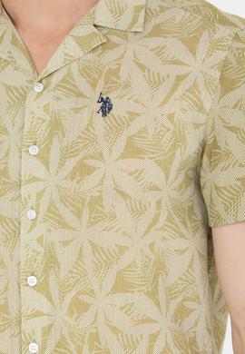 Erkek Haki Kısa Kollu Gömlek - 50254426012