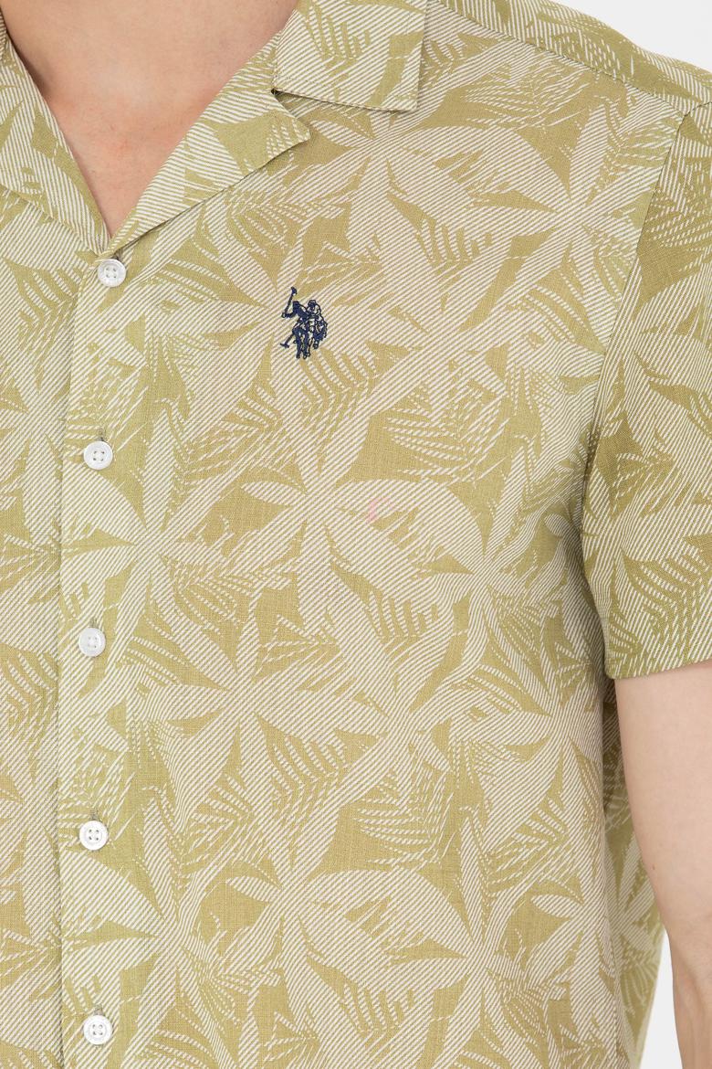 Erkek Haki Kısa Kollu Gömlek - 50254426012