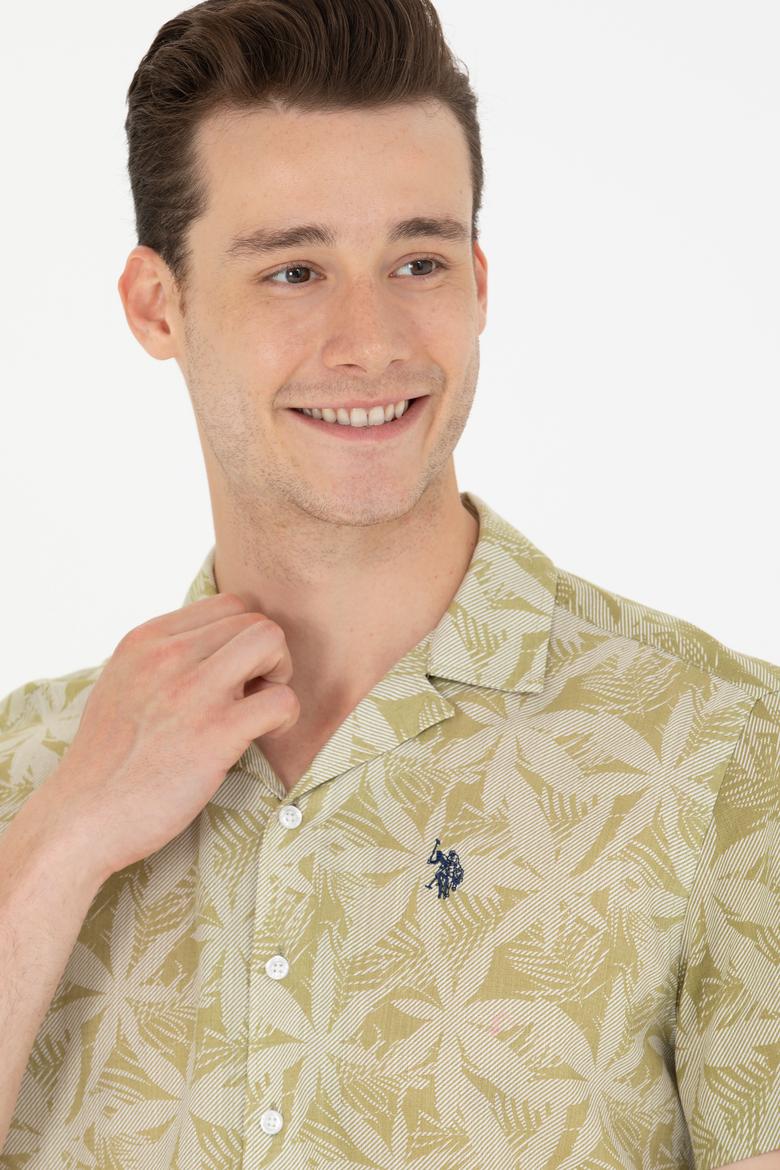 Erkek Haki Kısa Kollu Gömlek - 50254426012