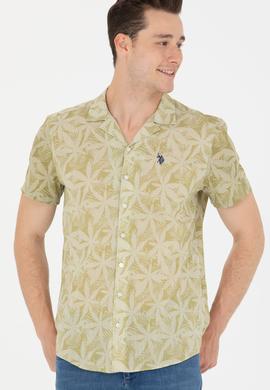 Erkek Haki Kısa Kollu Gömlek - 50254426012