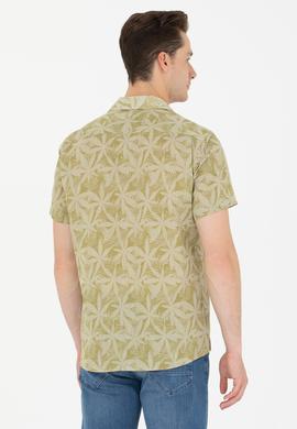 Erkek Haki Kısa Kollu Gömlek - 50254426012