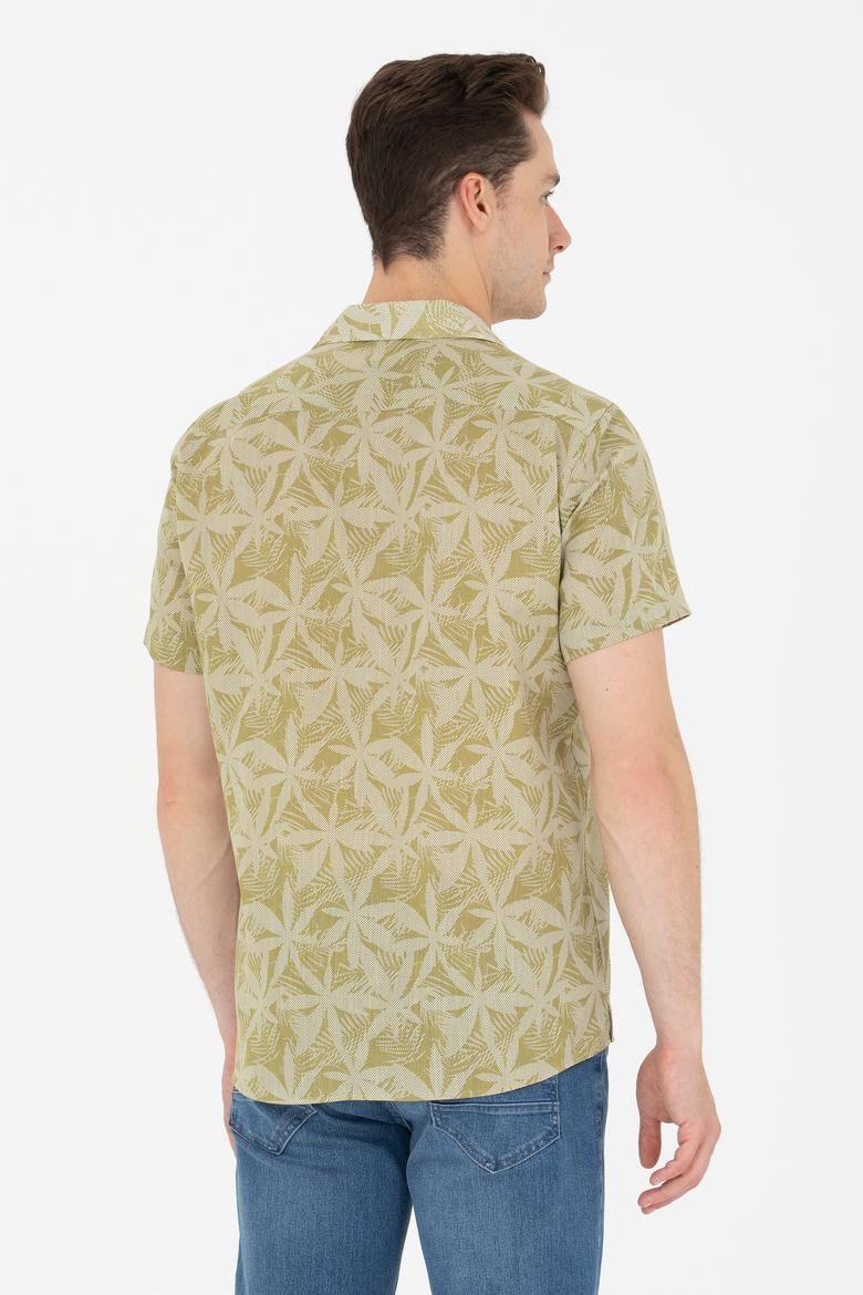 Erkek Haki Kısa Kollu Gömlek - 50254426012