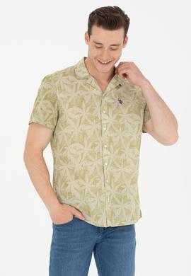 Erkek Haki Kısa Kollu Gömlek - 50254426012