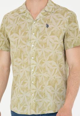 Erkek Haki Kısa Kollu Gömlek - 50254426012