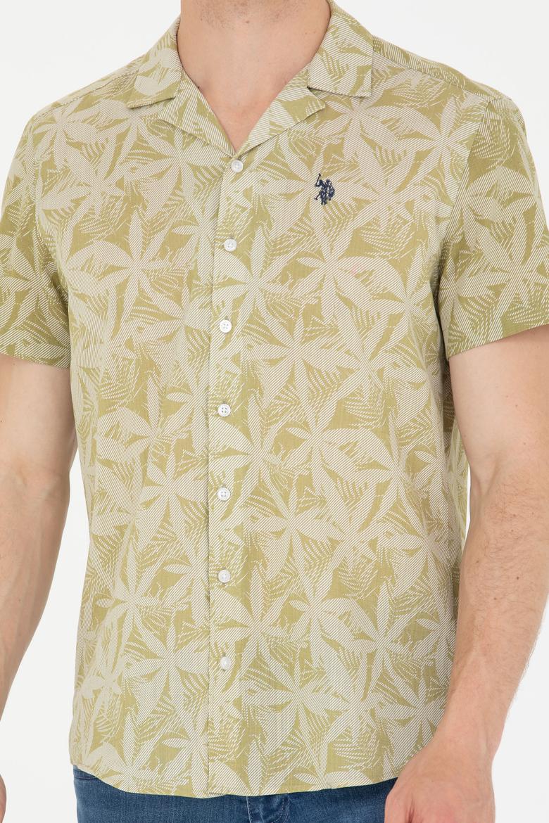 Erkek Haki Kısa Kollu Gömlek - 50254426012