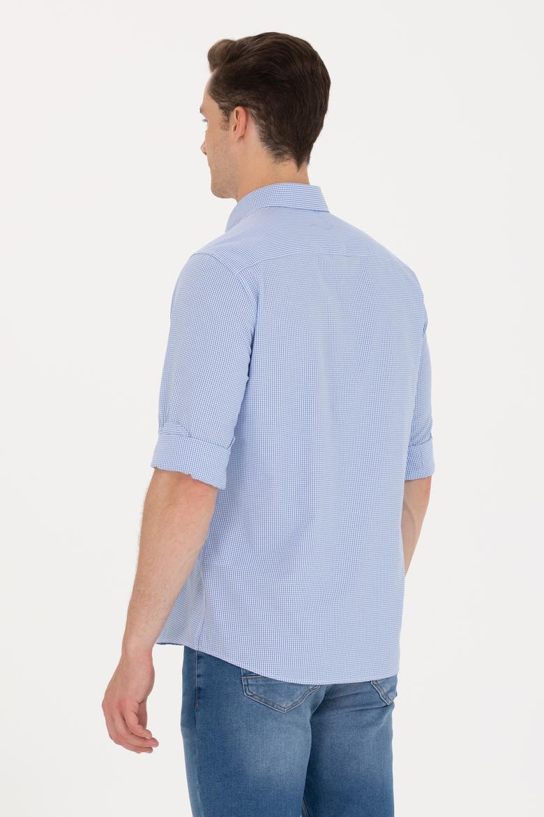 Erkek Mavi Uzun Kollu Gömlek - 50248123002