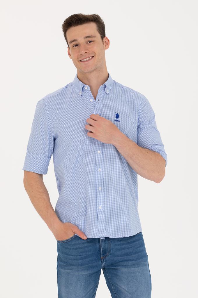 Erkek Mavi Uzun Kollu Gömlek