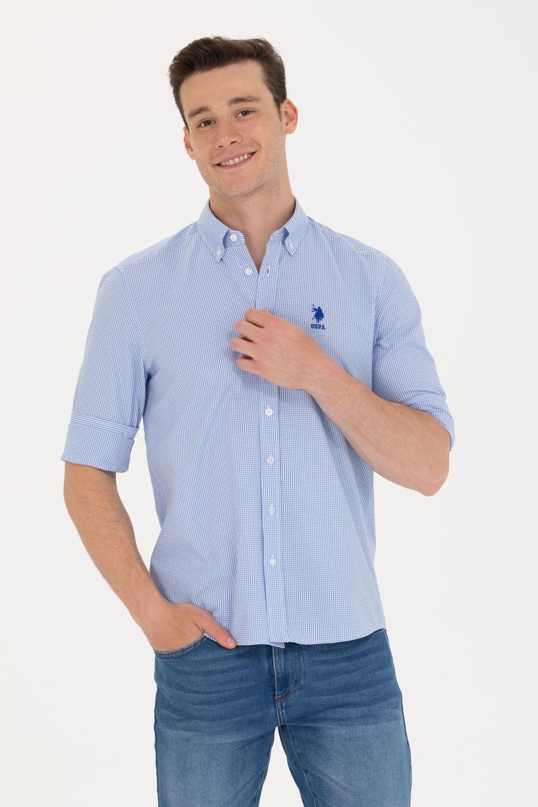 Erkek Mavi Uzun Kollu Gömlek