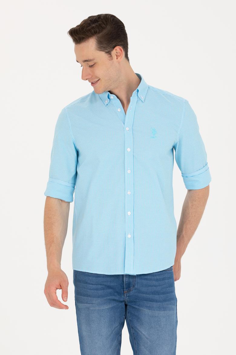 Erkek Turkuaz Uzun Kollu Gömlek - 50248123012