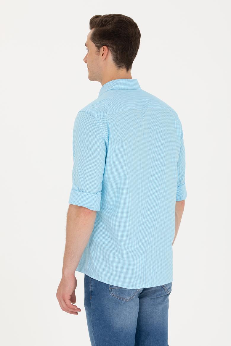 Erkek Turkuaz Uzun Kollu Gömlek - 50248123012