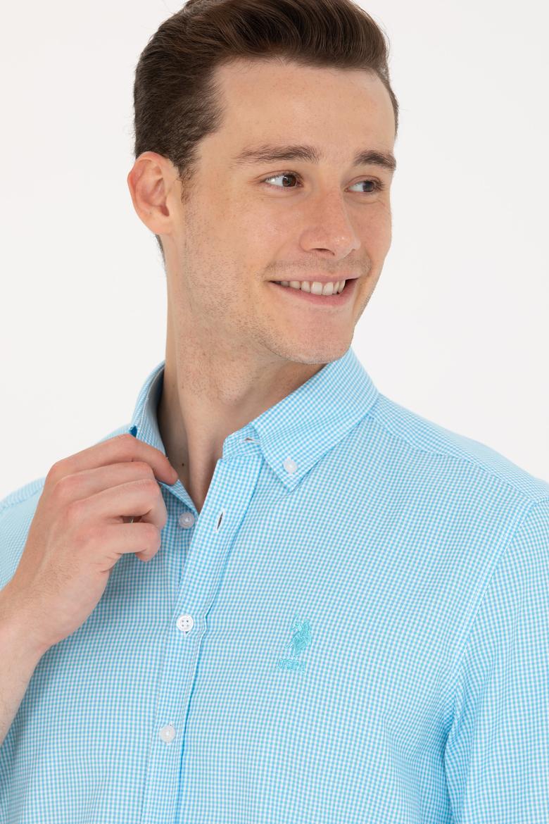 Erkek Turkuaz Uzun Kollu Gömlek - 50248123012