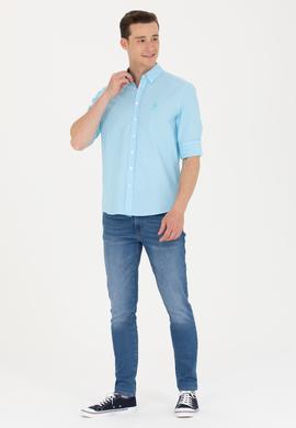 Erkek Turkuaz Uzun Kollu Gömlek - 50248123012