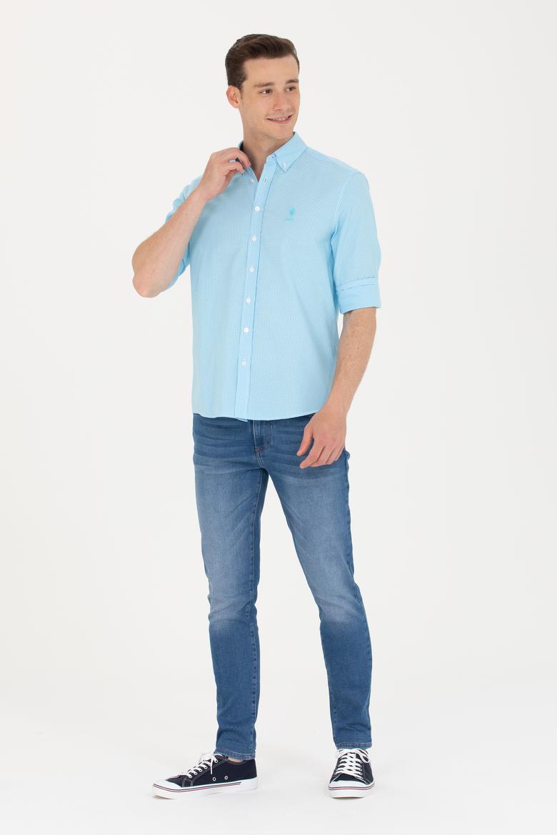 Erkek Turkuaz Uzun Kollu Gömlek - 50248123012