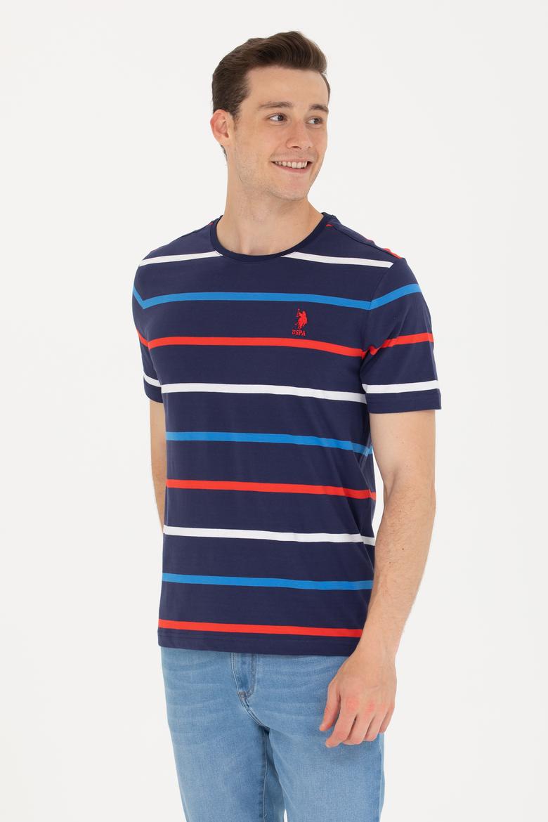 Erkek Lacivert Bisiklet Yaka Tişört - 50265362008