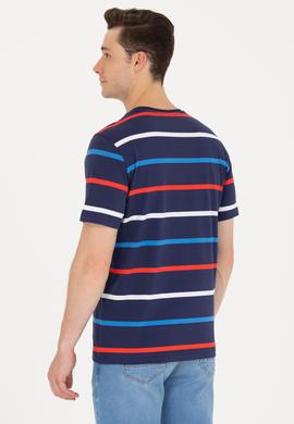 Erkek Lacivert Bisiklet Yaka Tişört - 50265362008