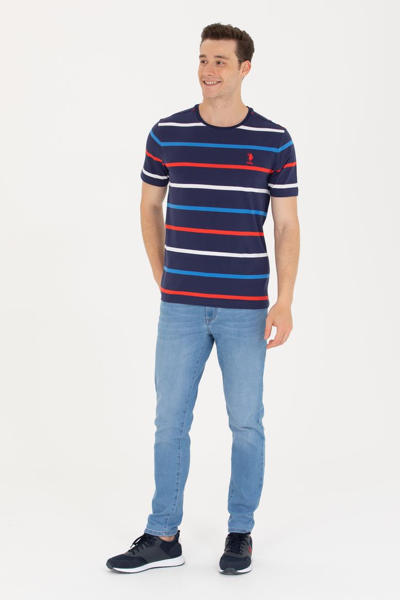 Erkek Lacivert Bisiklet Yaka Tişört - 50265362008