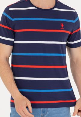 Erkek Lacivert Bisiklet Yaka Tişört - 50265362008