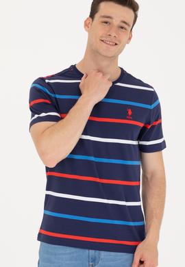 Erkek Lacivert Bisiklet Yaka Tişört - 50265362008