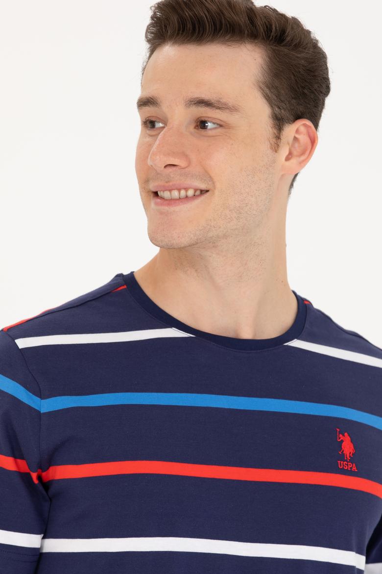 Erkek Lacivert Bisiklet Yaka Tişört - 50265362008