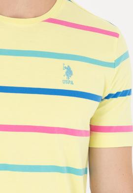 Erkek Açık Sarı Bisiklet Yaka Tişört - 50265362049