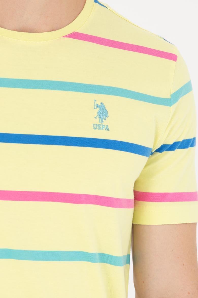 Erkek Açık Sarı Bisiklet Yaka Tişört - 50265362049