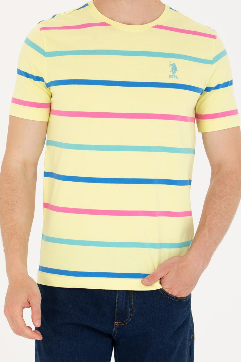 Erkek Açık Sarı Bisiklet Yaka Tişört - 50265362049