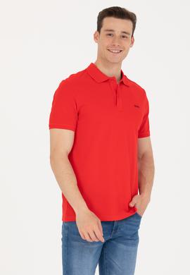 Erkek Kırmızı Basic Polo Yaka Tişört - 50264892188