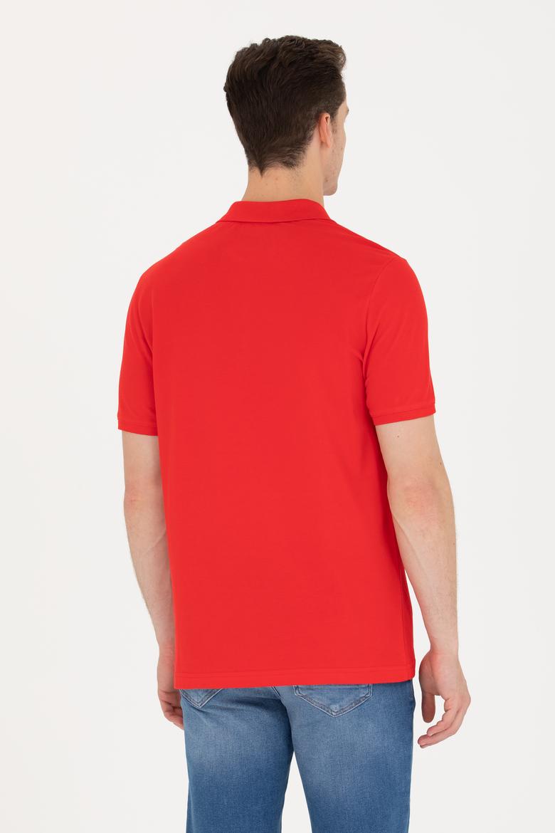 Erkek Kırmızı Basic Polo Yaka Tişört - 50264892188