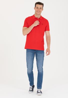 Erkek Kırmızı Basic Polo Yaka Tişört - 50264892188