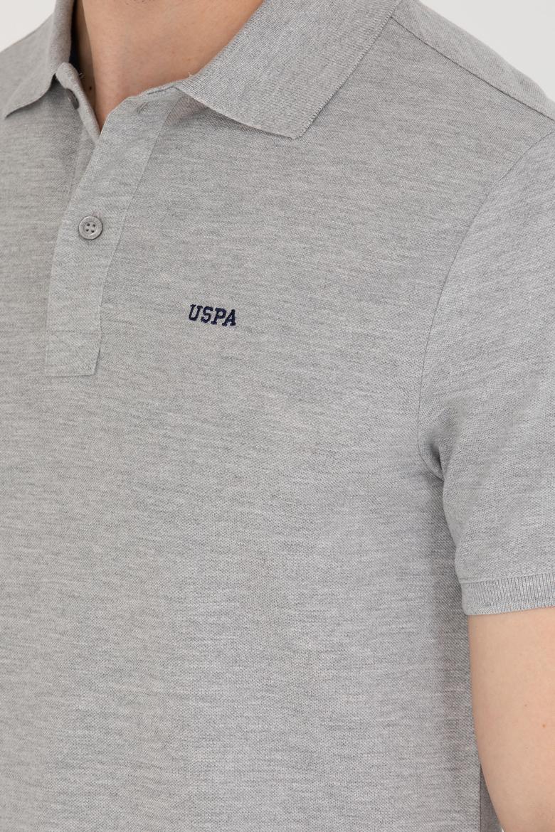 Erkek Gri Melanj Basic Polo Yaka Tişört - 50264892021