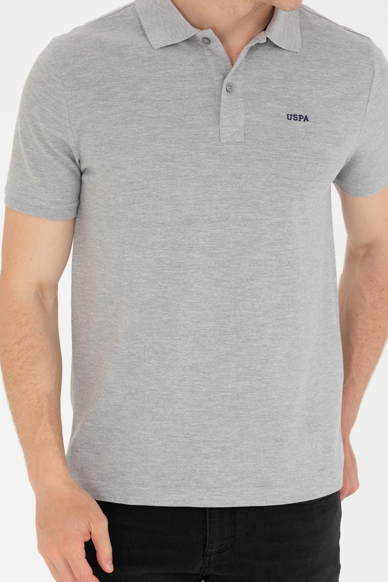 Erkek Gri Melanj Basic Polo Yaka Tişört - 50264892021