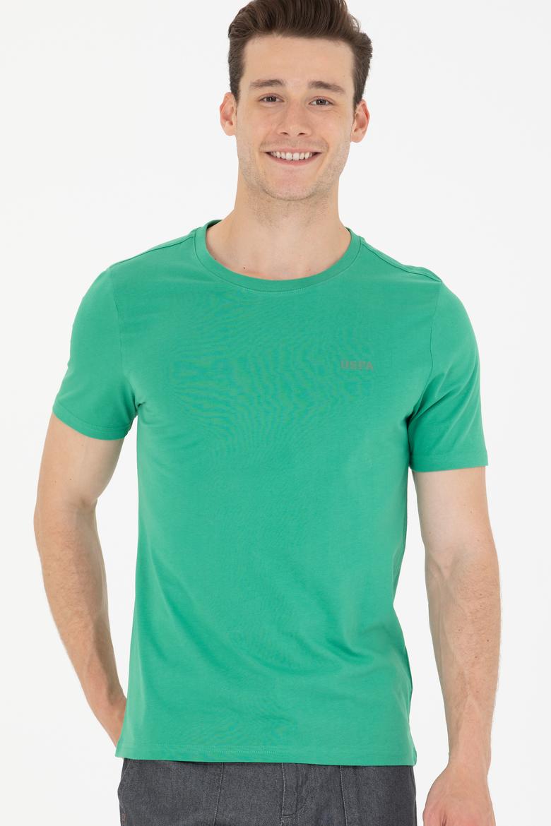 Erkek Yeşil Basic Bisiklet Yaka Tişört - 50264918138