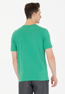 Erkek Yeşil Basic Bisiklet Yaka Tişört - 50264918138