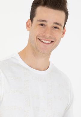 Erkek Beyaz Bisiklet Yaka Tişört - 50264952017