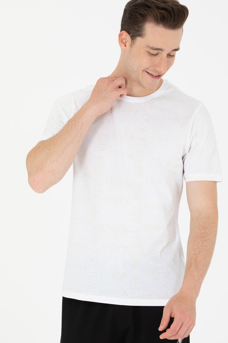 Erkek Beyaz Bisiklet Yaka Tişört