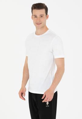 Erkek Beyaz Bisiklet Yaka Tişört - 50264952017