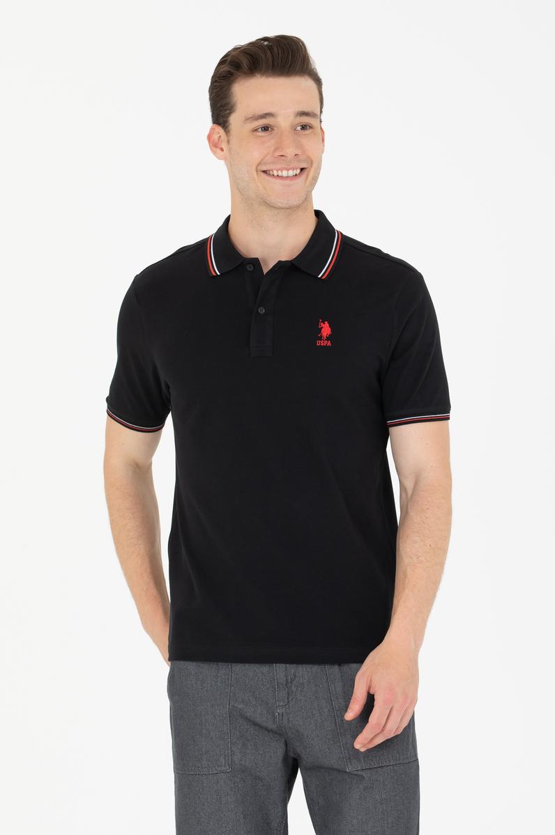 Erkek Siyah Basic Polo Yaka Tişört