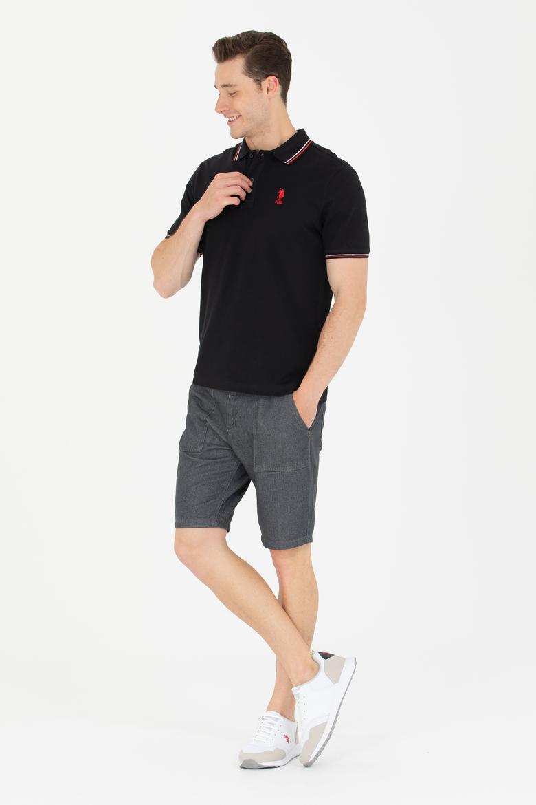 Erkek Siyah Basic Polo Yaka Tişört - 50264906099