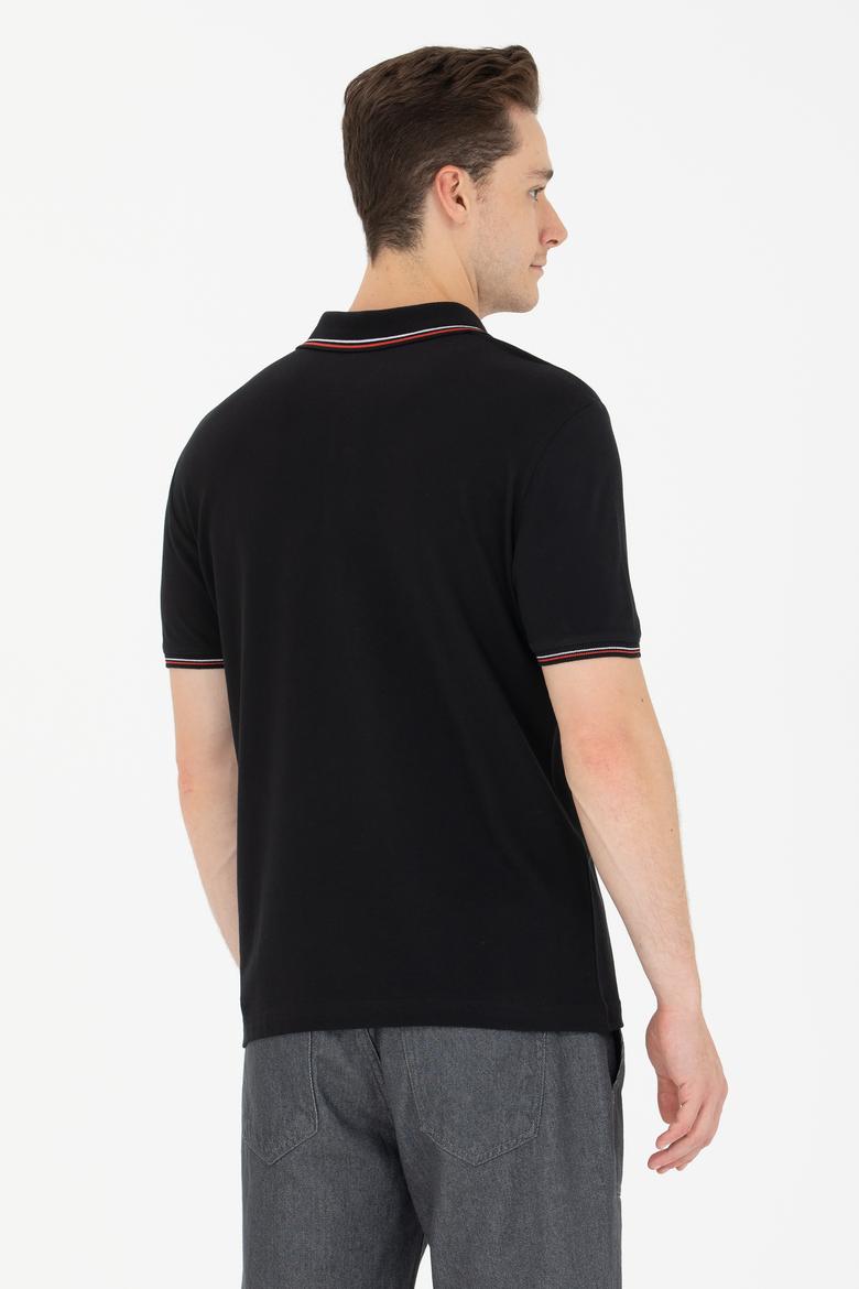 Erkek Siyah Basic Polo Yaka Tişört - 50264906099