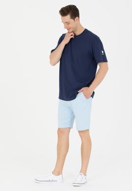 Erkek Lacivert Oversize Bisiklet Yaka Tişört - 50264917048