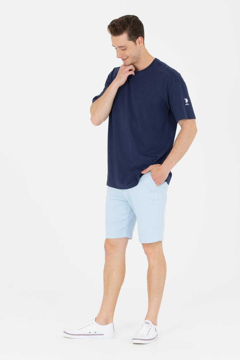 Erkek Lacivert Oversize Bisiklet Yaka Tişört - 50264917048