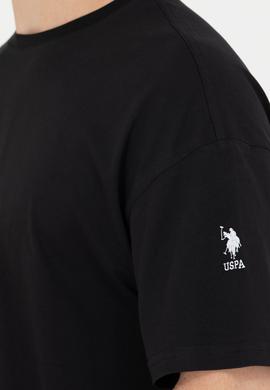 Erkek Siyah Oversize Bisiklet Yaka Tişört - 50264917098