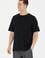 Erkek Siyah Oversize Bisiklet Yaka Tişört