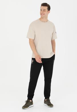 Erkek Taş Oversize Bisiklet Yaka Tişört - 50264917108