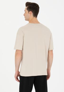 Erkek Taş Oversize Bisiklet Yaka Tişört - 50264917108