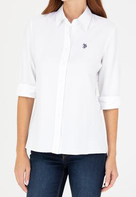 Kadın Beyaz Uzun Kollu Basic Gömlek - 50266361002