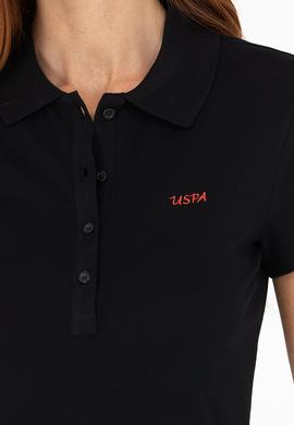 Kadın Siyah Basic Polo Yaka Tişört - 50266348112