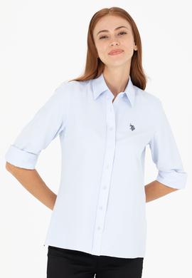 Kadın Açık Mavi Uzun Kollu Basic Gömlek - 50266361010