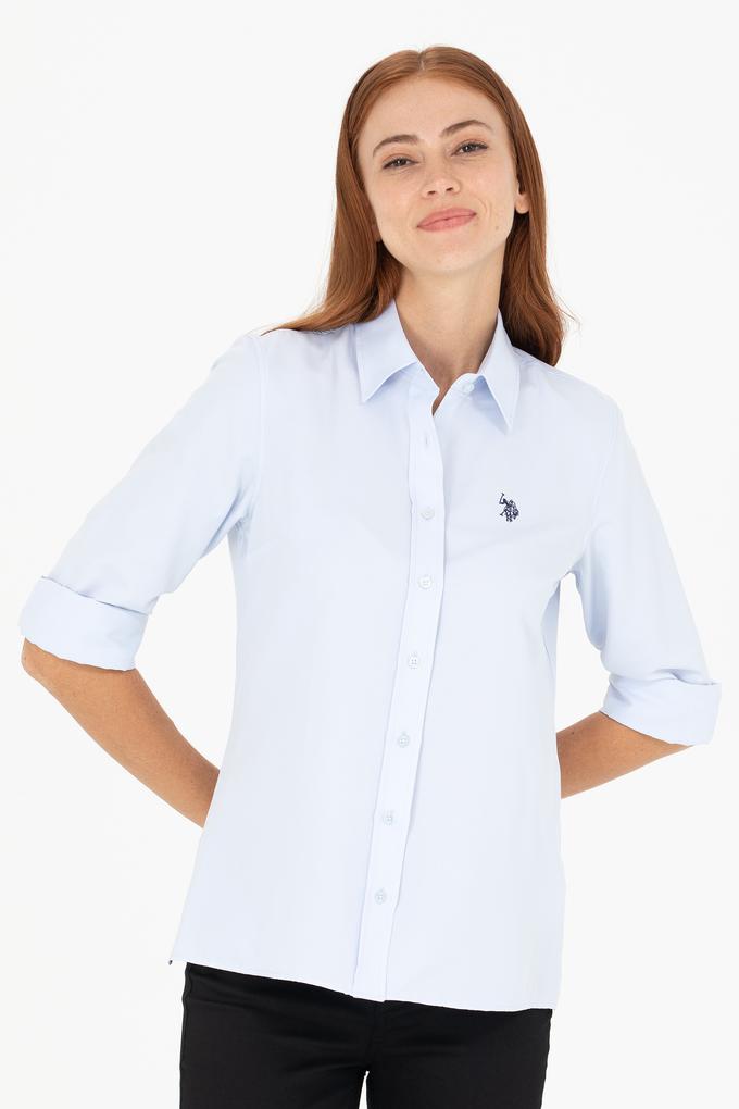 Kadın Açık Mavi Uzun Kollu Basic Gömlek