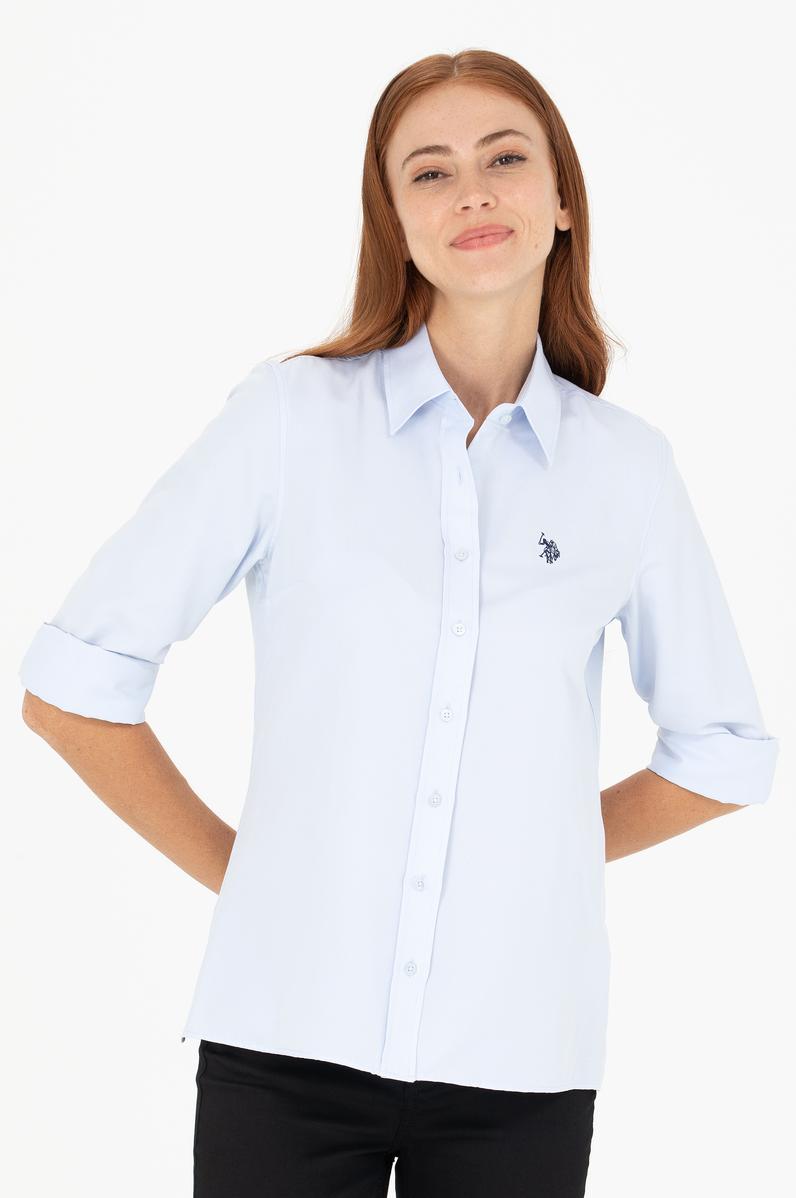 Kadın Açık Mavi Uzun Kollu Basic Gömlek